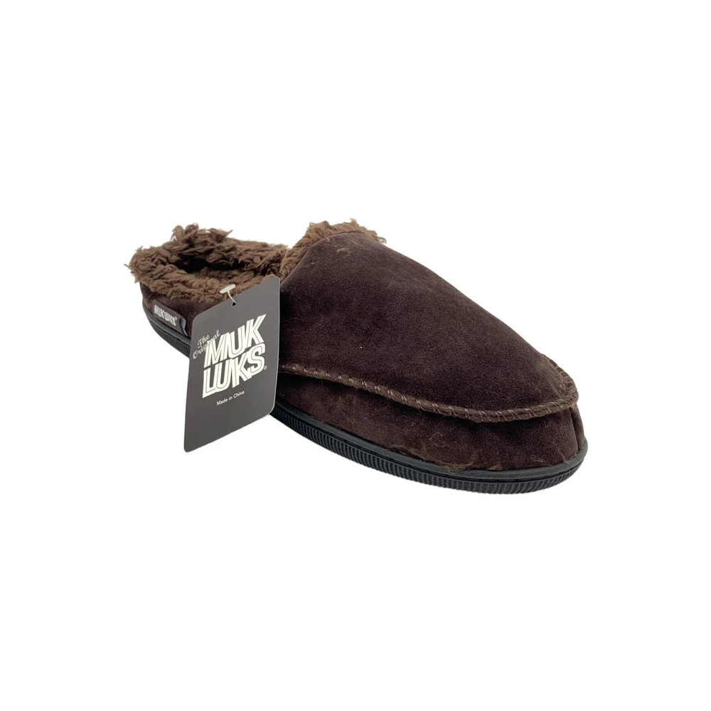 MUK LUKS Men's Faux Suede Clog Slippers Brown -
